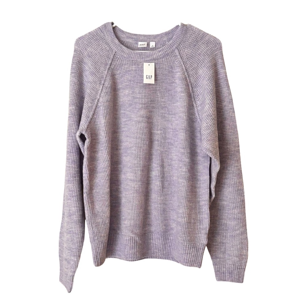 GAP Waffle Stitched Crewneck Sweater in Amethyst Purple color NWT - Picture 1 of 9